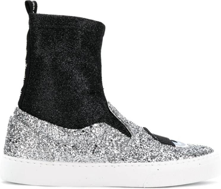 Chiara Ferragni Collection Metallic Sneakers Sok Gray Dames