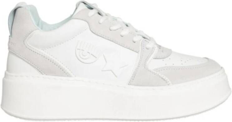 Chiara Ferragni Collection Witte Leren Ice Suède Sneakers Multicolor Dames