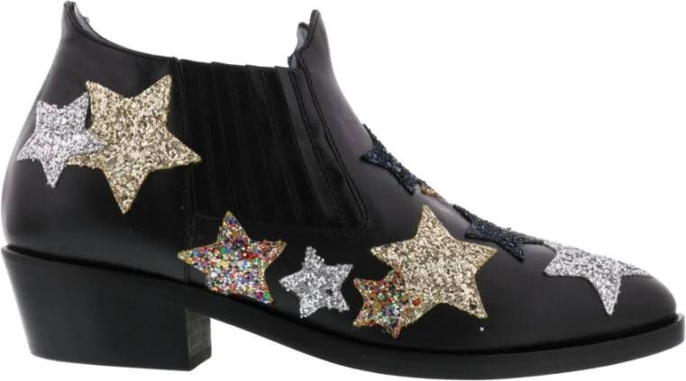 Chiara Ferragni Collection Zwarte Glitter Cowgirl Laarzen Black Dames