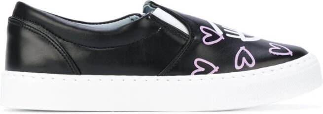 Chiara Ferragni Collection Zwarte Slip-On Hearts Schoenen Black Dames