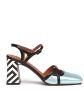 Chie Mihara Blauw en zwart leren slingback Blue Dames - Thumbnail 1