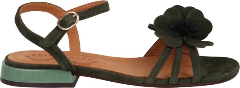 Chie Mihara Bloemenapplicatie Gesp Sandalen Green Dames