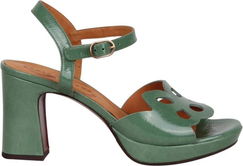 Chie Mihara Blokhak enkelband sandalen Green Dames