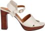 Chie Mihara Blokhak Gesp Enkelband Sandalen Beige Dames - Thumbnail 1