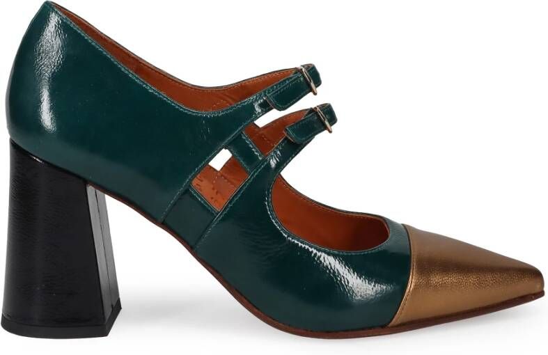 Chie Mihara Bronzen Groen Zwart Leren Hakken Multicolor Dames