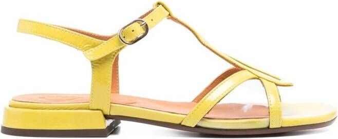 Chie Mihara Citroengele T-Bar Strap Sandalen Yellow Dames