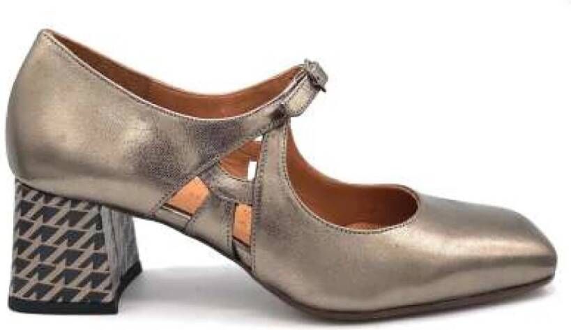 Chie Mihara Geometrische leren bandhak schoen Gray Dames