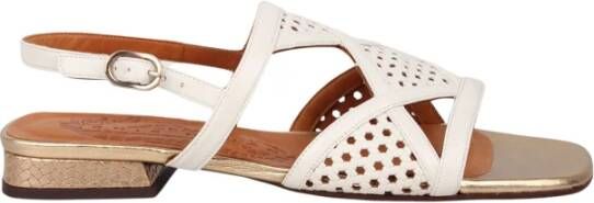 Chie Mihara Geperforeerde Tassi Platte Sandalen White Dames