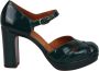 Chie Mihara Glanzende Ronde Neus Gevlochten Pumps Green Dames - Thumbnail 1