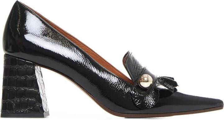 Chie Mihara Zwarte Lakleren Platte Schoenen Black Dames