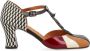 Chie Mihara Zwarte witte en bordeauxrode hoge hak schoen Prita Multicolor Dames - Thumbnail 1