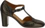 Chie Mihara IJzer Metallized Leren T-Strap Pumps Bruin Dames - Thumbnail 1