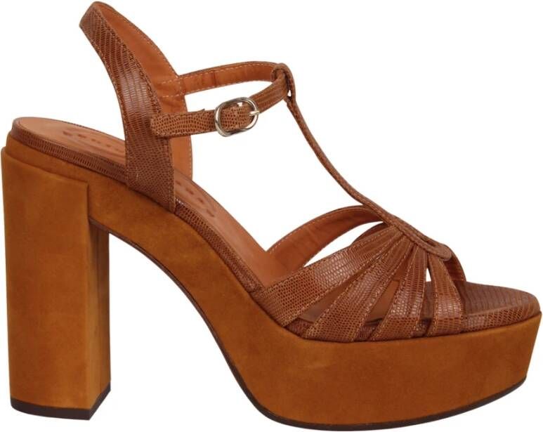 Chie Mihara Junni Sandalen met Hoge Blokhak Brown Dames