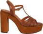 Chie Mihara Junni Sandalen met Hoge Blokhak Brown Dames - Thumbnail 1