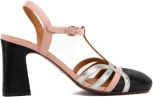 Chie Mihara Leren Ronde Neus Enkelband Sandalen Pink Dames