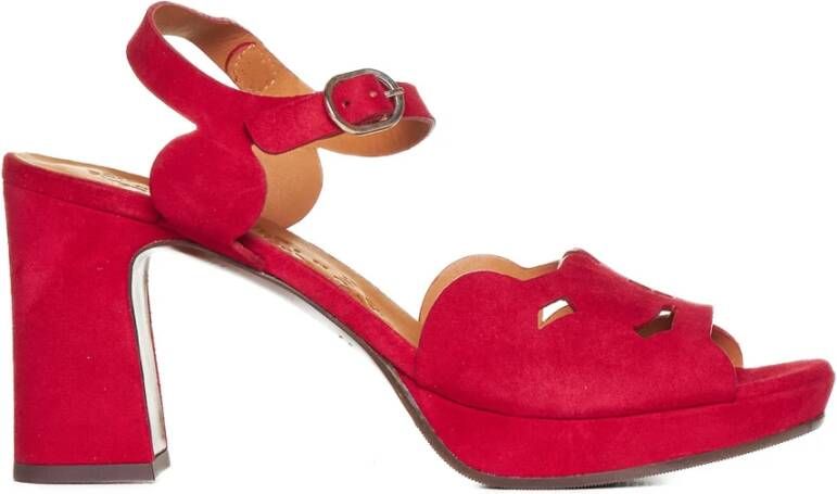 Chie Mihara Rode Leren Cut-Out Sandalen Red Dames