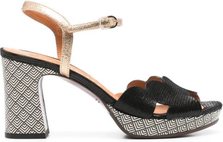 Chie Mihara Zwarte Enkelband Blokhak Schoenen Black Dames