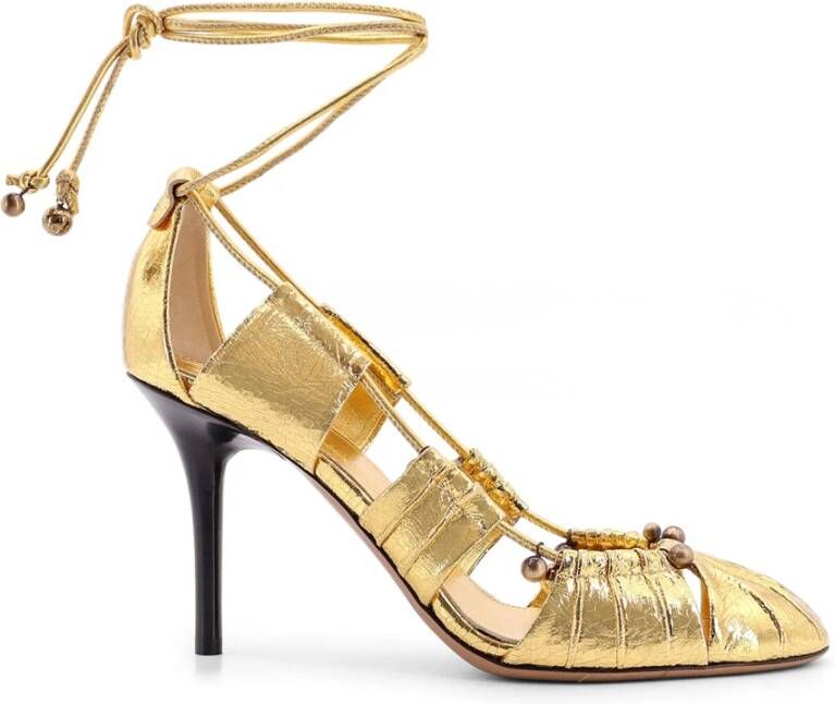 Chloé Antiek Goud Leren Luna Hakken Yellow Dames