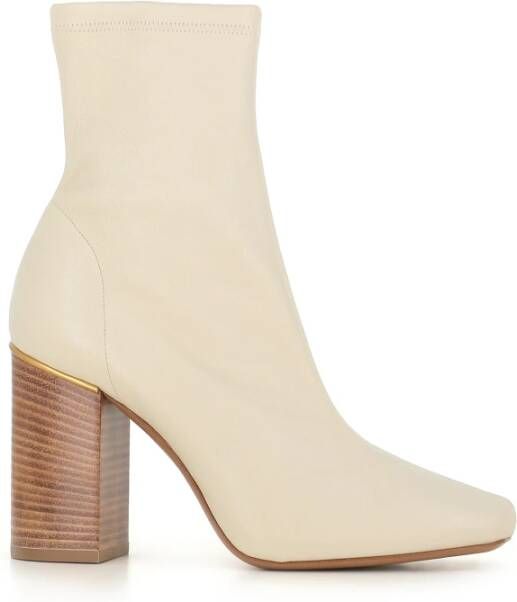 Chloé Beige Leren Ritslaarzen Beige Dames