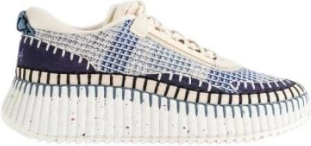 Chloé Blauwe Nama wedge sneakers met mesh Multicolor Dames