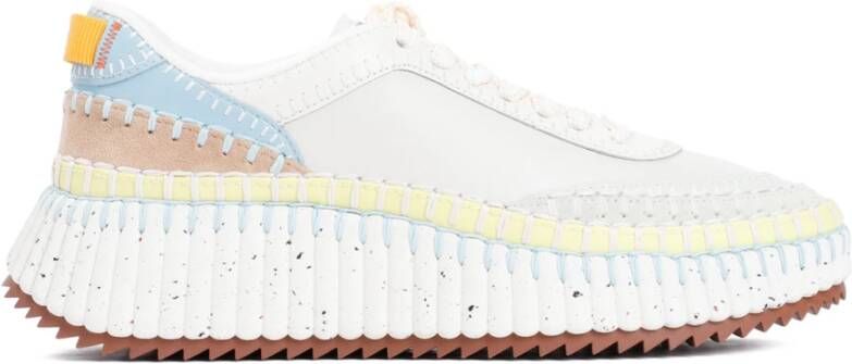 Chloé Blauwe Sneakers Cloudy Sky Leer White Dames