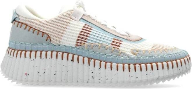 Chloé Blauwe Sneakers met Nylon Webbing Blue Dames