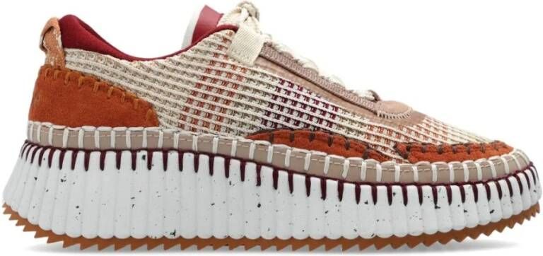 Chloé Bruine Sneakers met Nylon Webbing Brown Dames