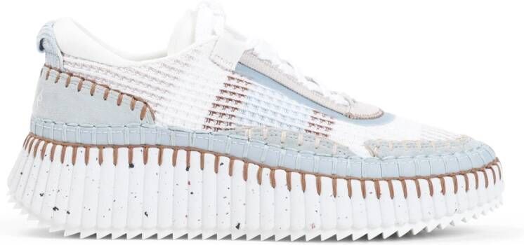 Chloé Delicate Blue Nama Sneaker in Mesh Multicolor Dames