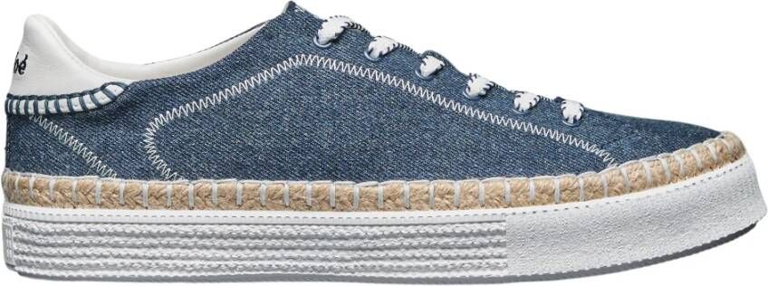 Chloé Denim Sneakers met Leren Voering Blue Dames