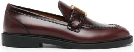 Chloé Diep Paarse Geweven Loafers Brown Dames