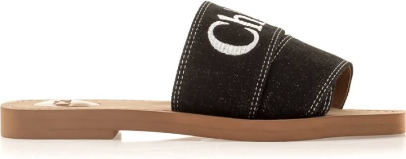 Chloé Gevlochten Leren Slides Black Dames