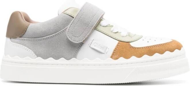 Chloé Grijze Sneakers met Touch Strap Multicolor Dames