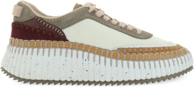 Chloé Groene Sneakers met Suède Paneeldesign Multicolor Dames