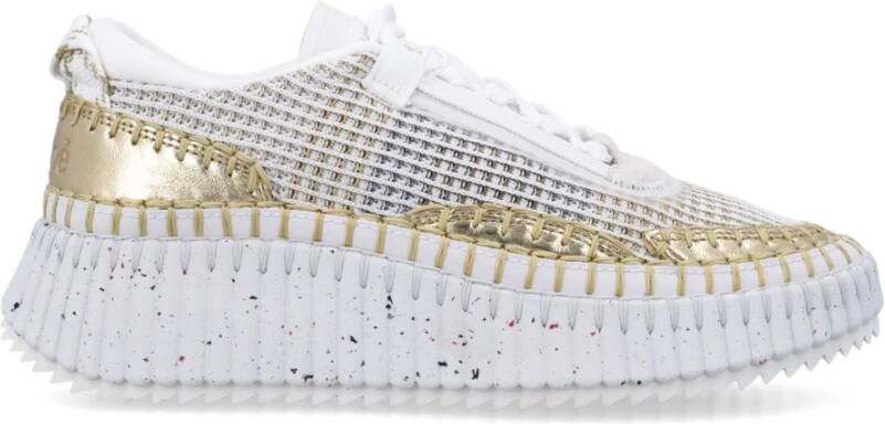 Chloé Handgestikte Mesh Sneakers met Chunky Zool Multicolor Dames