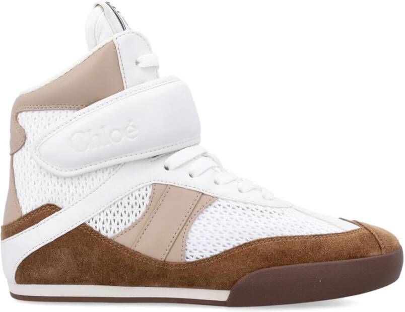 Chloé Hoge sneaker met mesh en suède Multicolor Dames