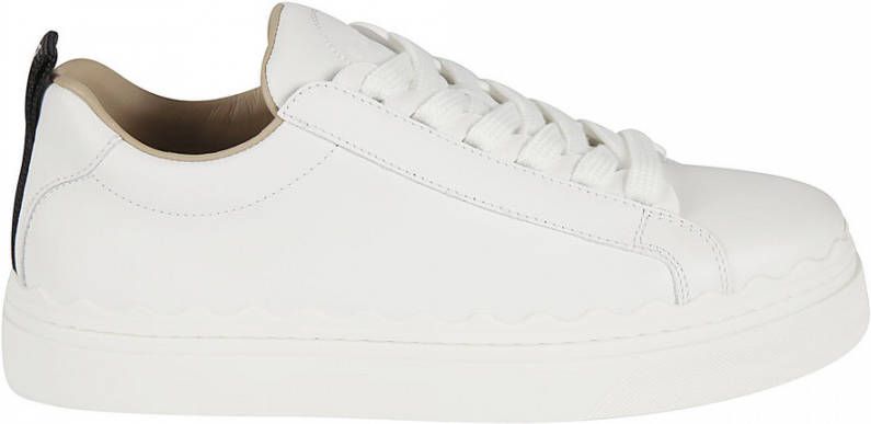 Chloé Witte Sneakers met Golvende Rand White Dames