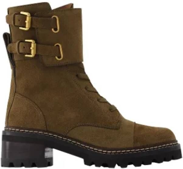 Chloé Leather boots Green Dames