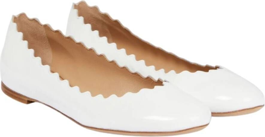 Chloé Leren ballerinas met ronde neus White Dames