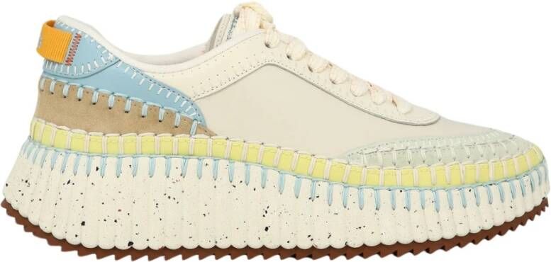 Chloé Leren Nama Sneakers Beige Dames