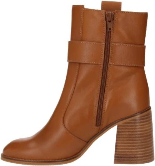 Chloé Luxe Blokhaklaarzen Montpellier Boutique Brown Dames