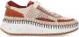 Chloé Mesh Lace-Up Sneakers Dark Tan Brown Dames - Thumbnail 1