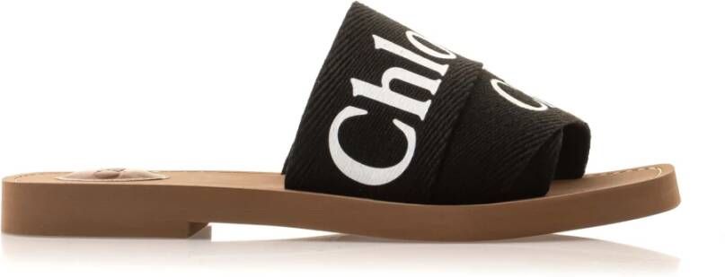 Chloé Minimalistische Leren Slippers Black Dames