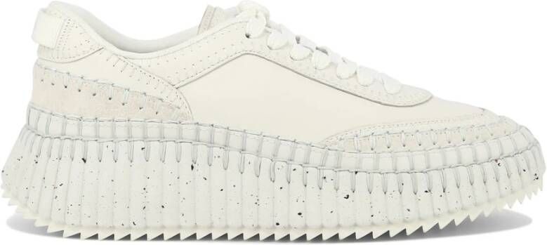 Chloé Nama sneaker van leer met suède details