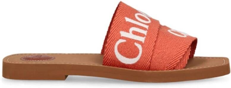 Chloé Delicate en vrouwelijke Woody Mules Orange Dames