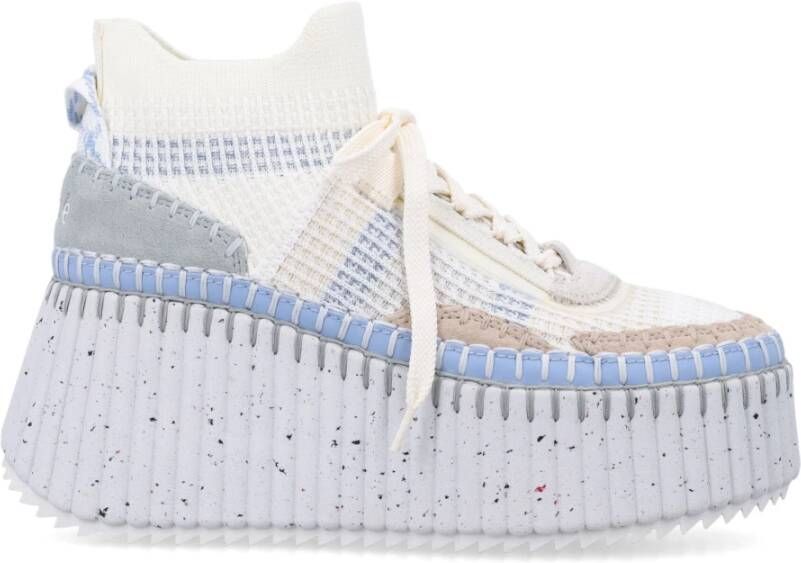 Chloé Parelblauwe Wedge Sneakers voor Vrouwen Blue Dames