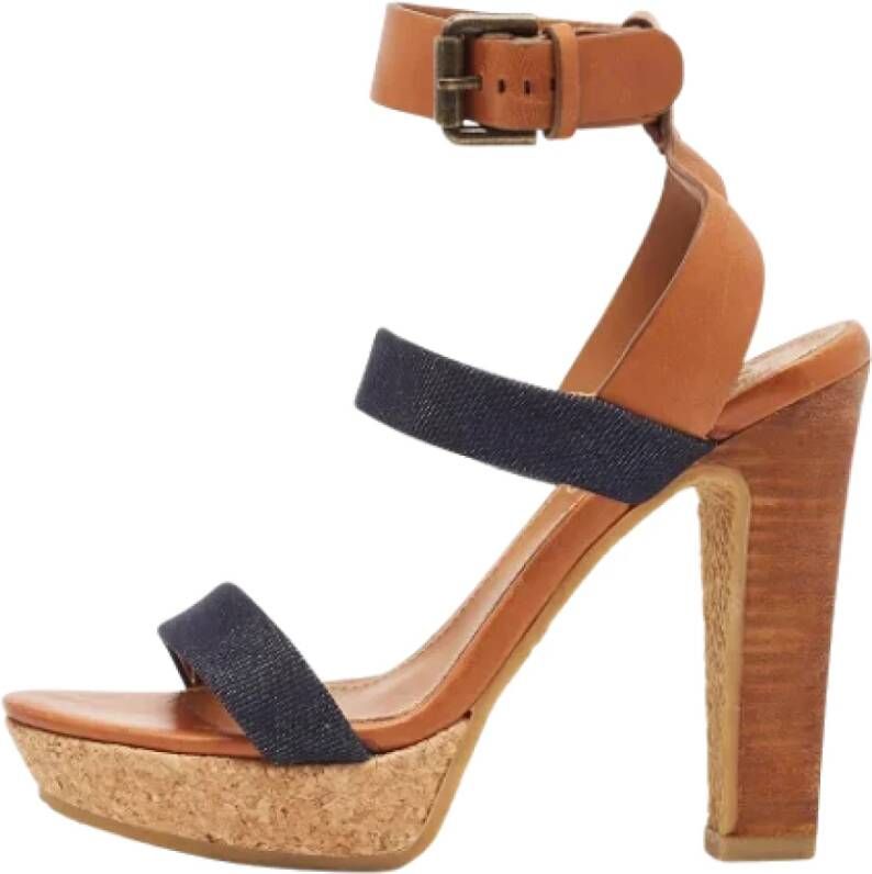 Chloé Pre-owned Canvas sandals Brown Dames