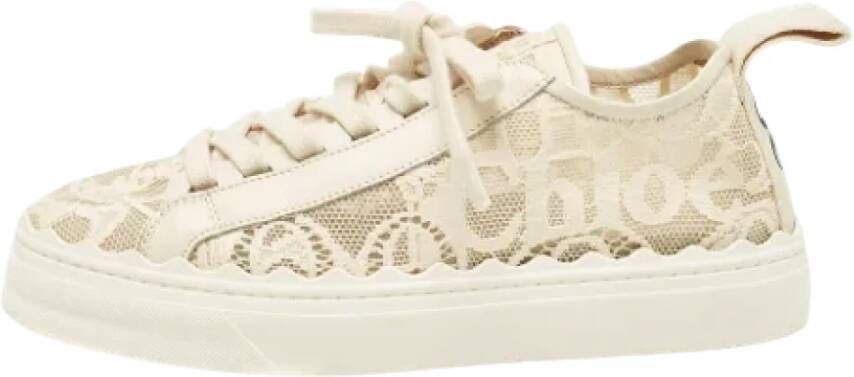 Chloé Pre-owned Lace sneakers Beige Dames