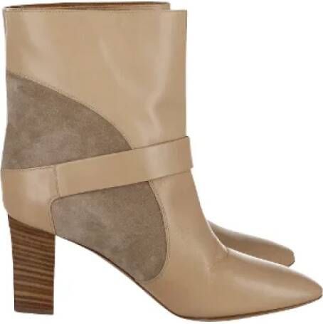 Chloé Pre-owned Leather boots Beige Dames