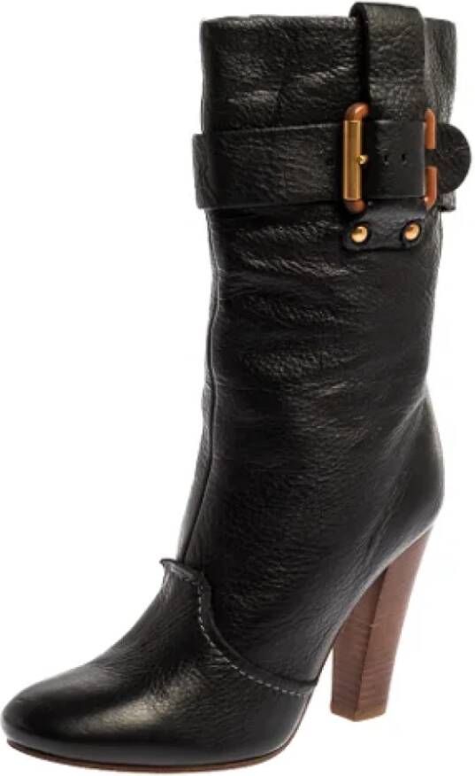 Chloé Pre-owned Leather boots Black Dames