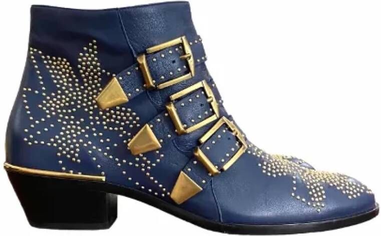 Chloé Pre-owned Leather boots Blue Dames